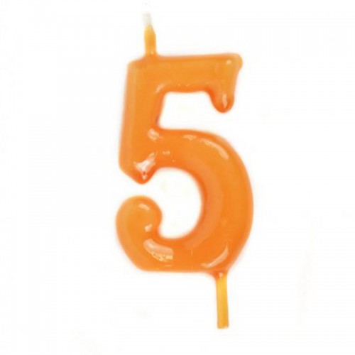 Vela Número 5 Laranja